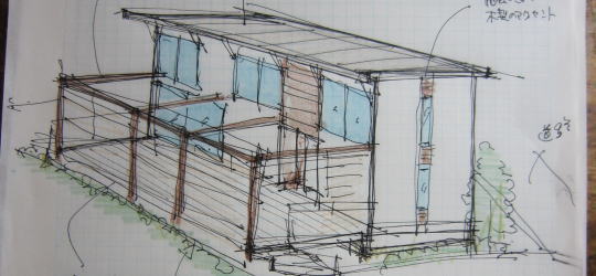 某住宅計画案ラフ・スケッチ
