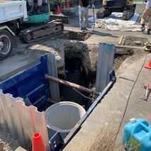 下水道本管の埋設工事