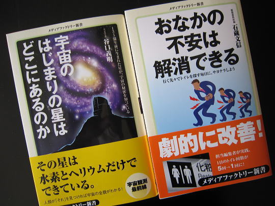 『宇宙のはじまりの星はどこにあるのか』『おなかの不安は解消できる』