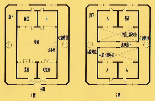 １、２階平面予想図